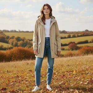 Vintage Barn Chore Cotton Coat Jacket Hooded Cargo Pockets Northern Reflections